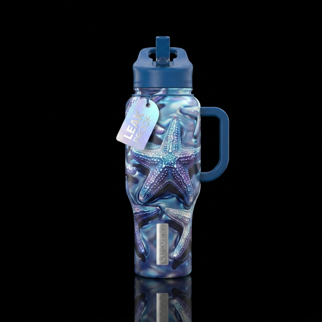 Moonlight starfish water bottle design