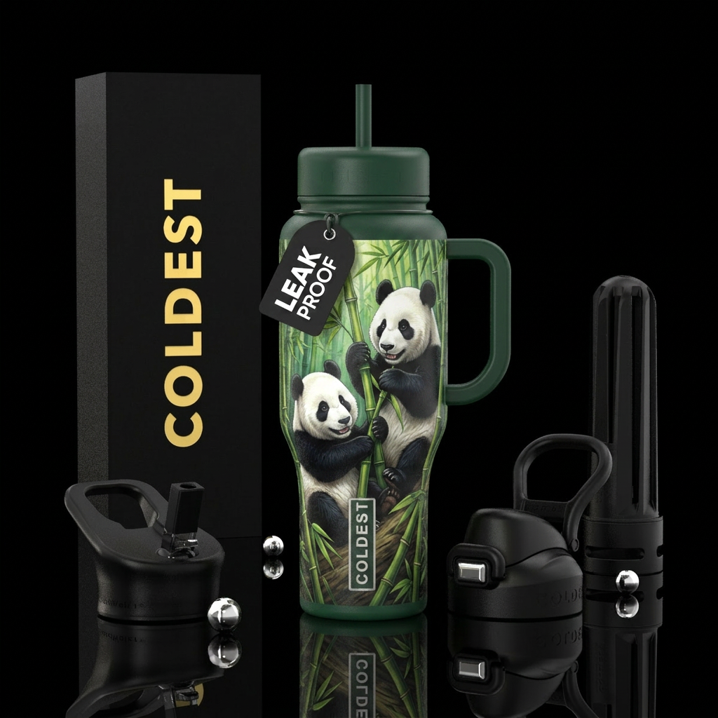 Panda water bottle design