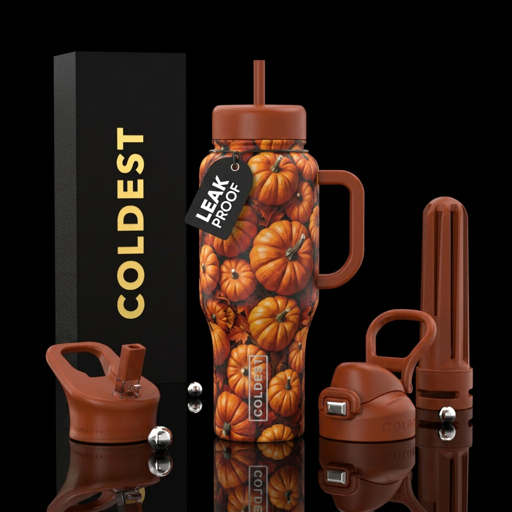 Pumpkin harvest water bottle design