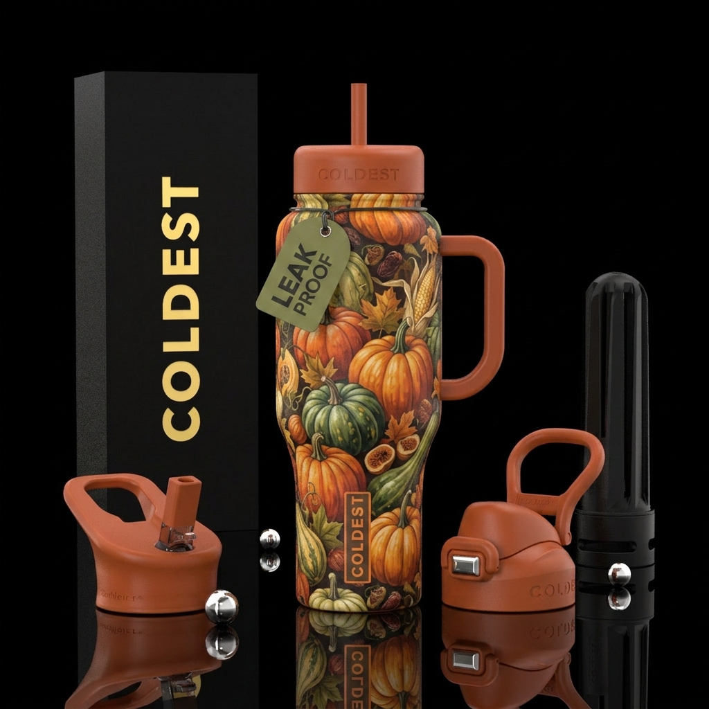 Pumpkin harvest water bottle design