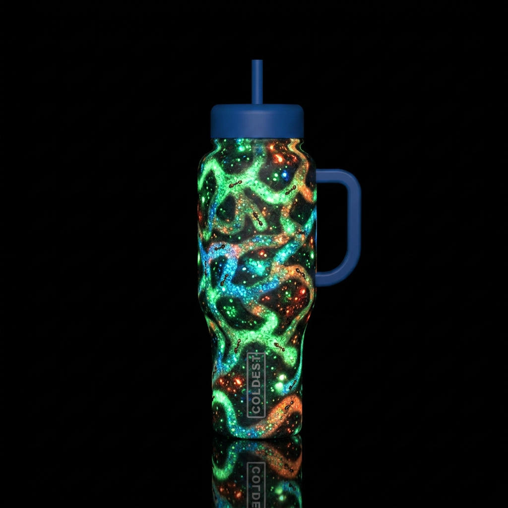 Glow in the dark ant farm water bottle design