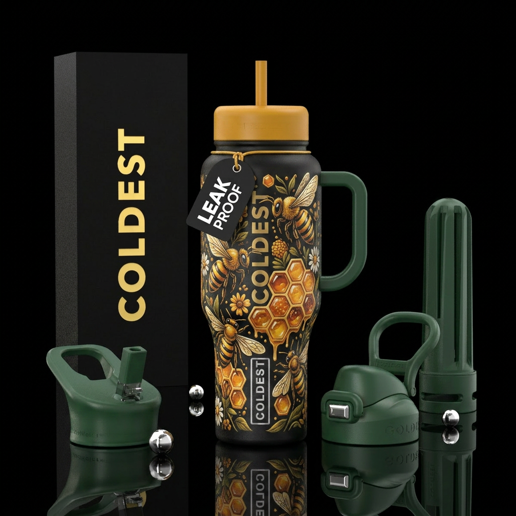 Bee colony water bottle design