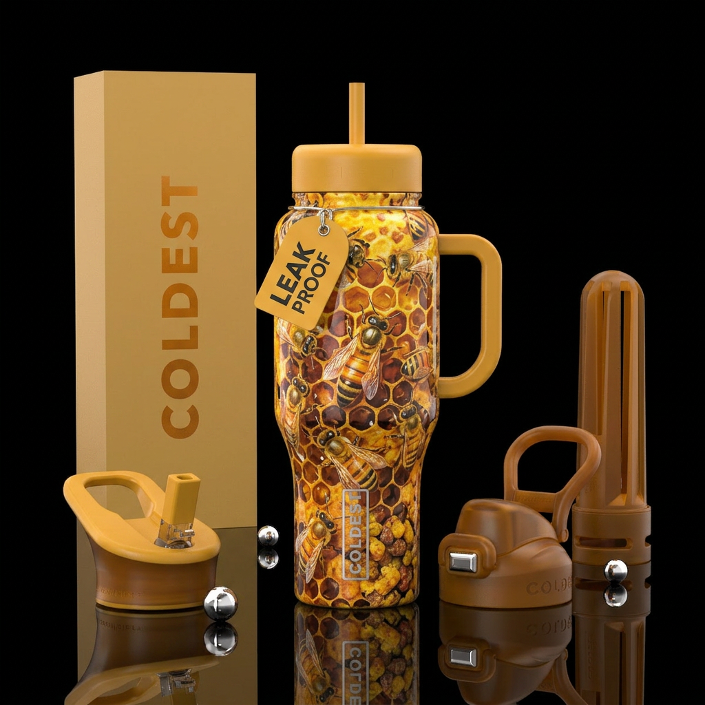Bee colony water bottle design