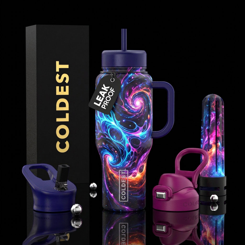 Art glow in the dark water bottle design