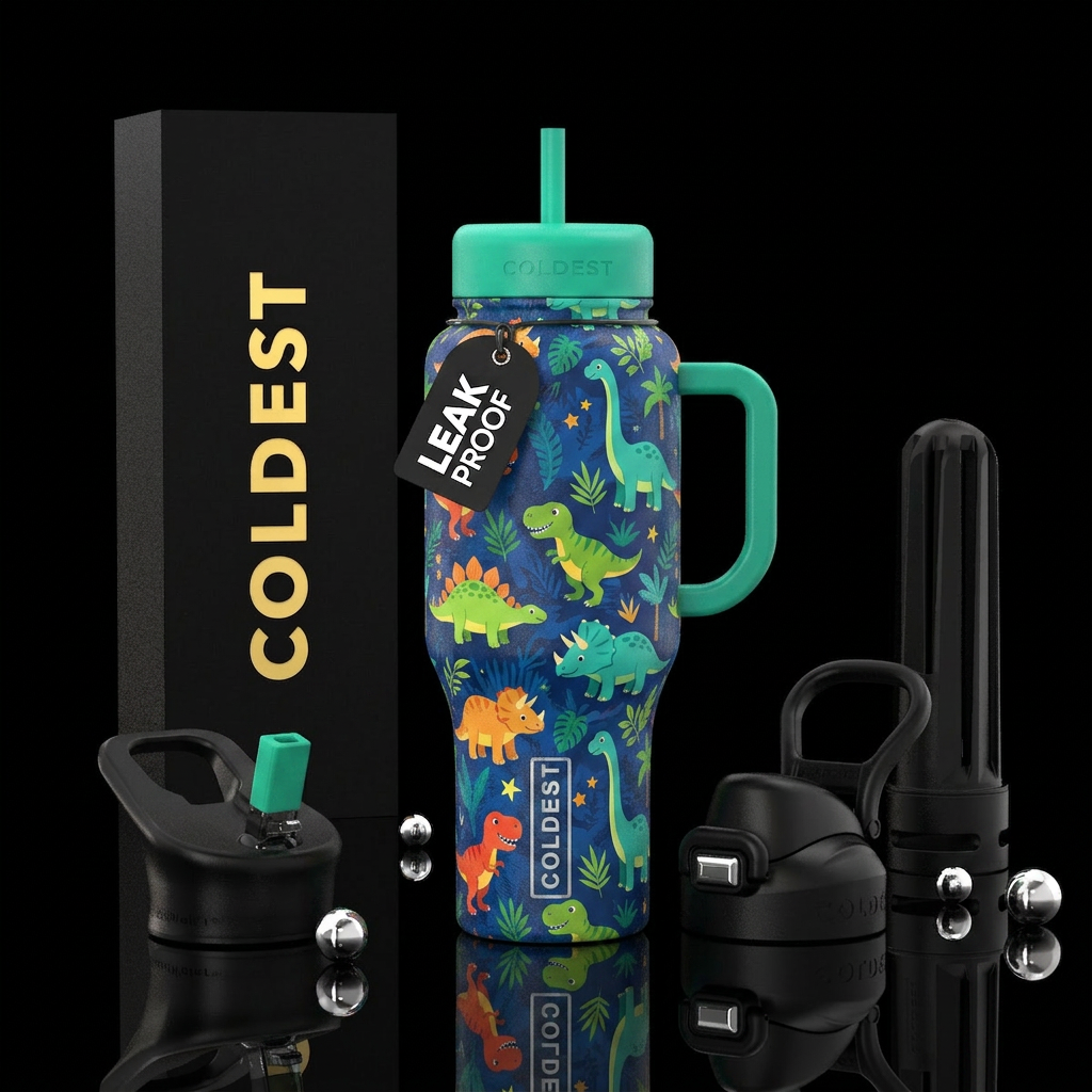 Baby dinosaurs water bottle design