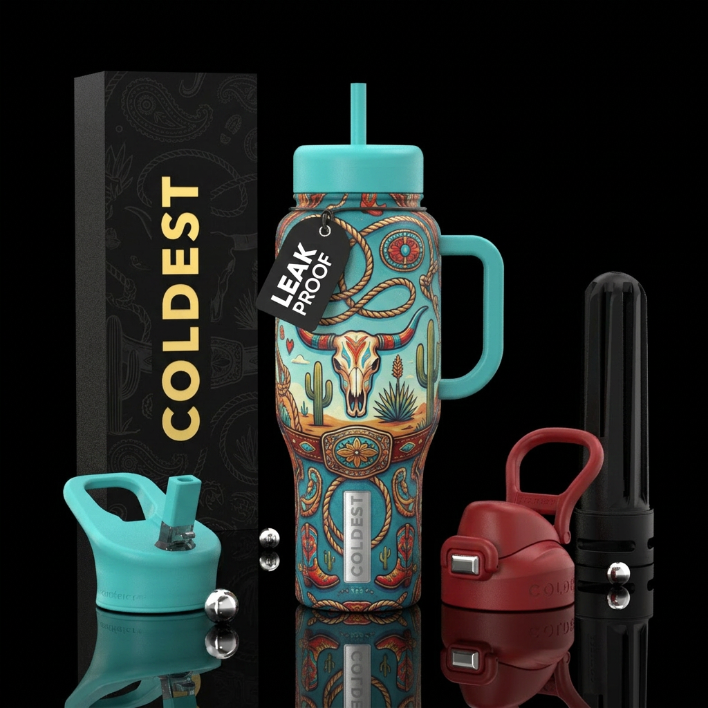 Country, cowboy style water bottle design