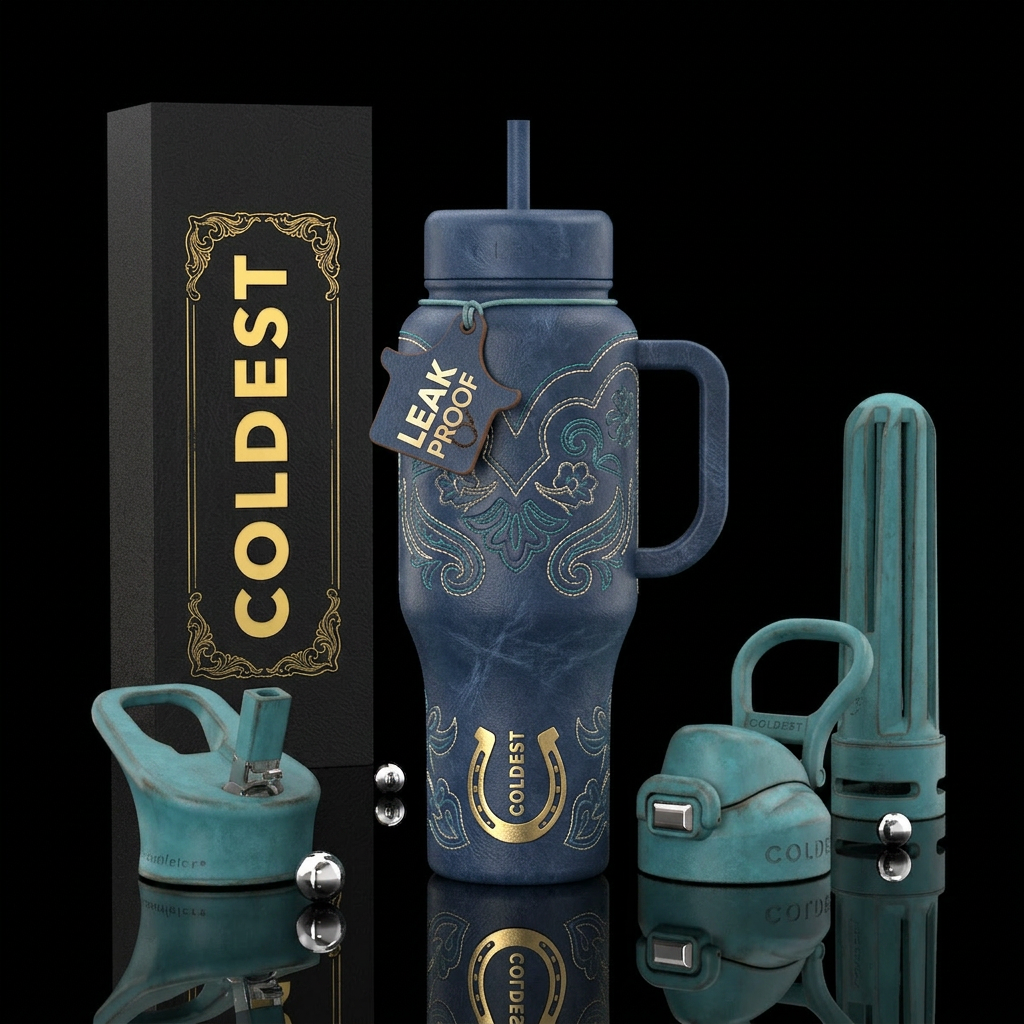 Country, cowgirl style water bottle design