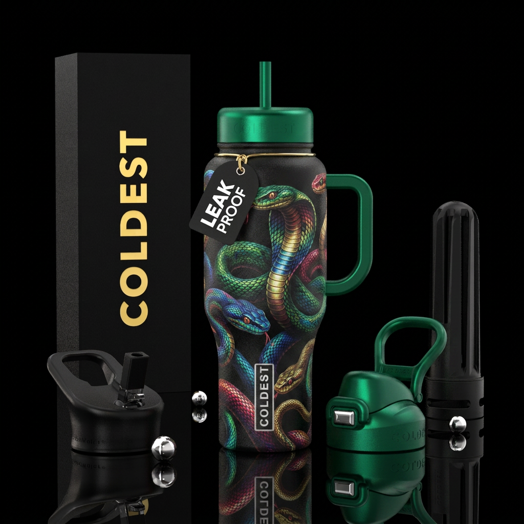 Snakes water bottle design