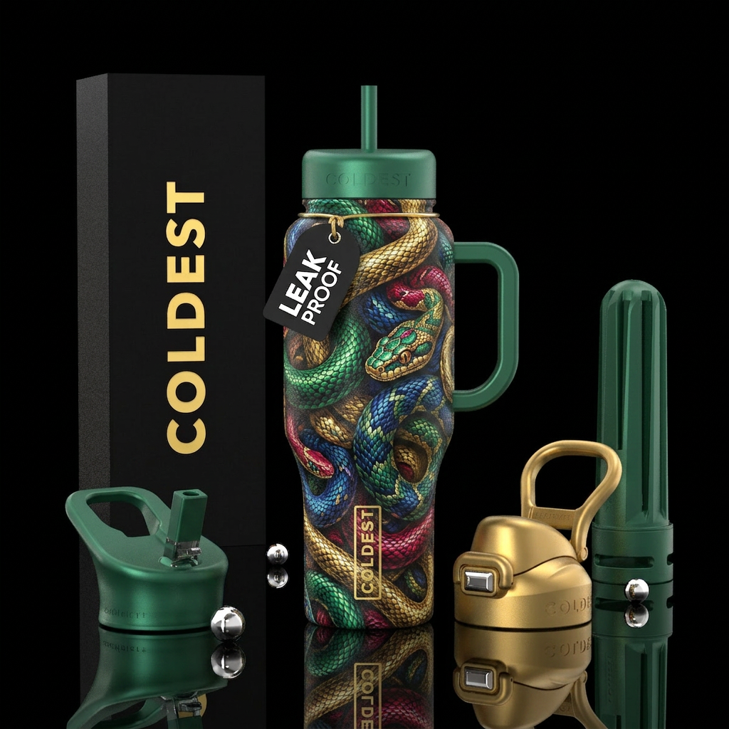 Snakes water bottle design