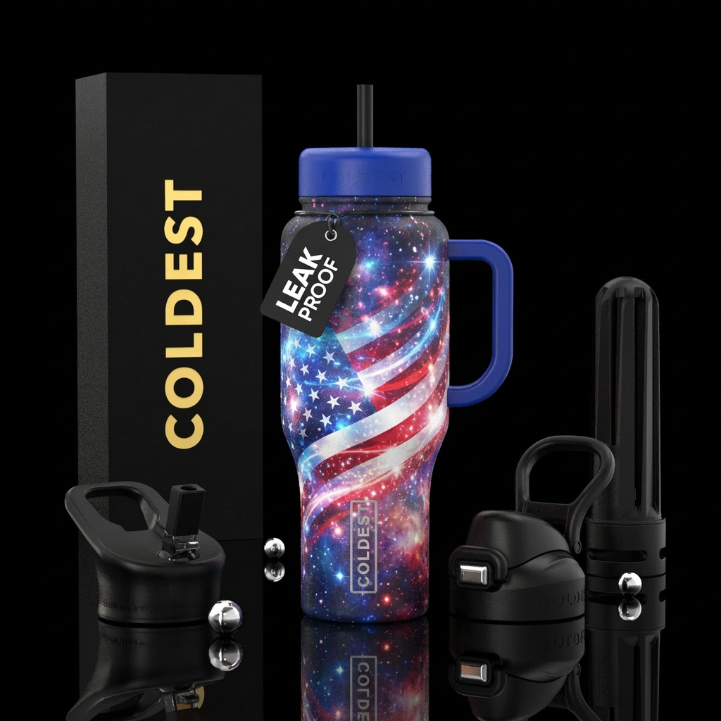 America the beautiful water bottle design