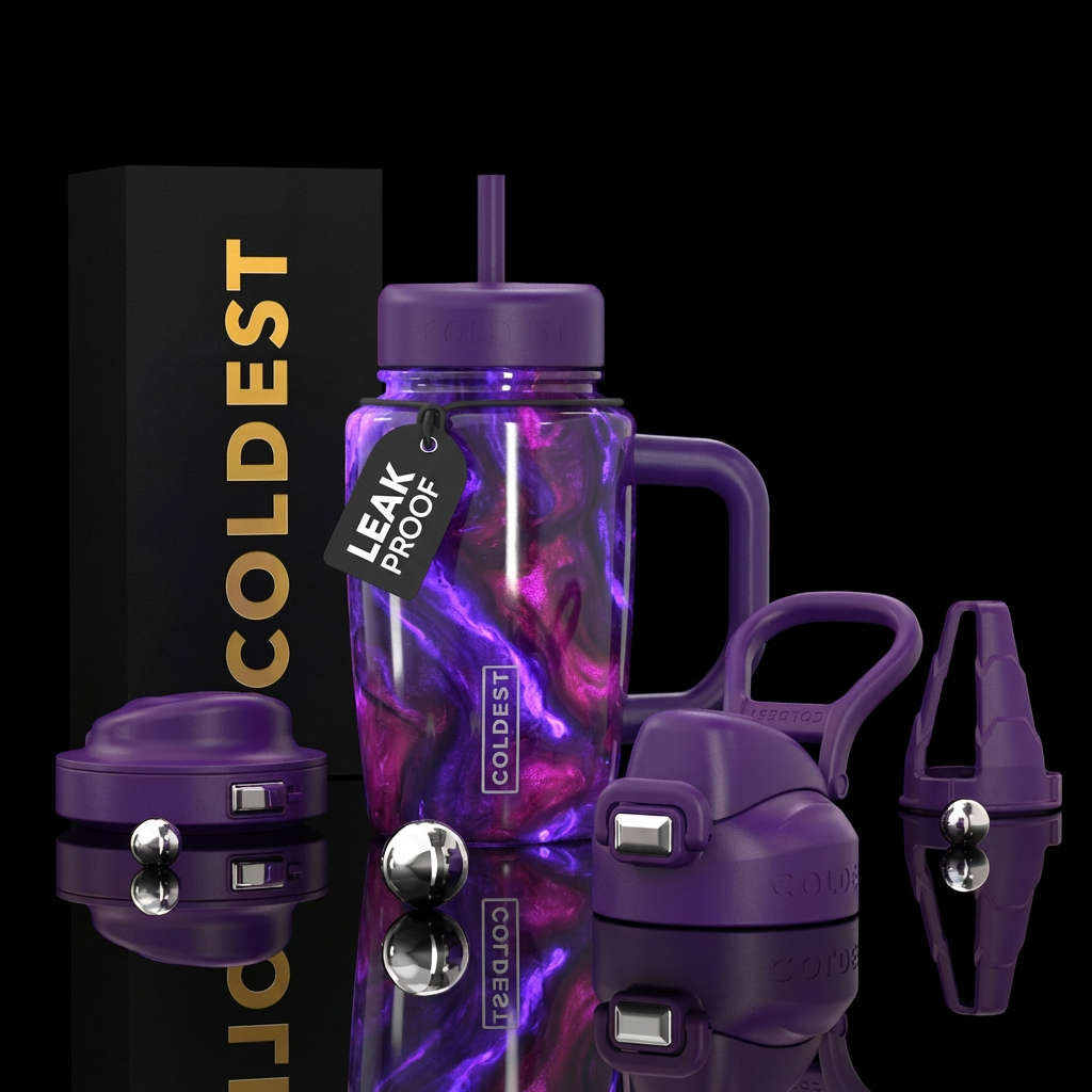 Velvet Vortex water bottle design