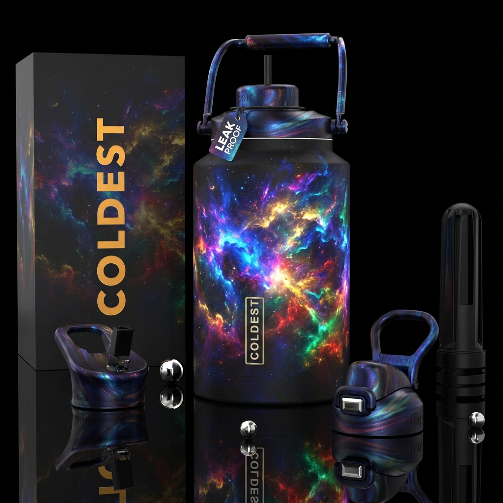 abstract, glowie, beautiul, realism, fantasy, pain... water bottle design