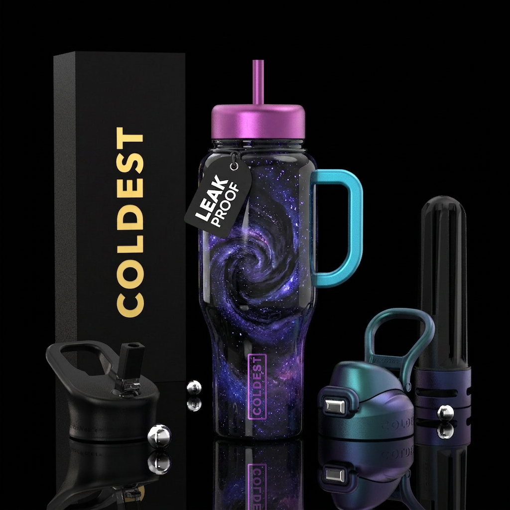 Create a hyper-realistic premium insulated tumbler... water bottle design