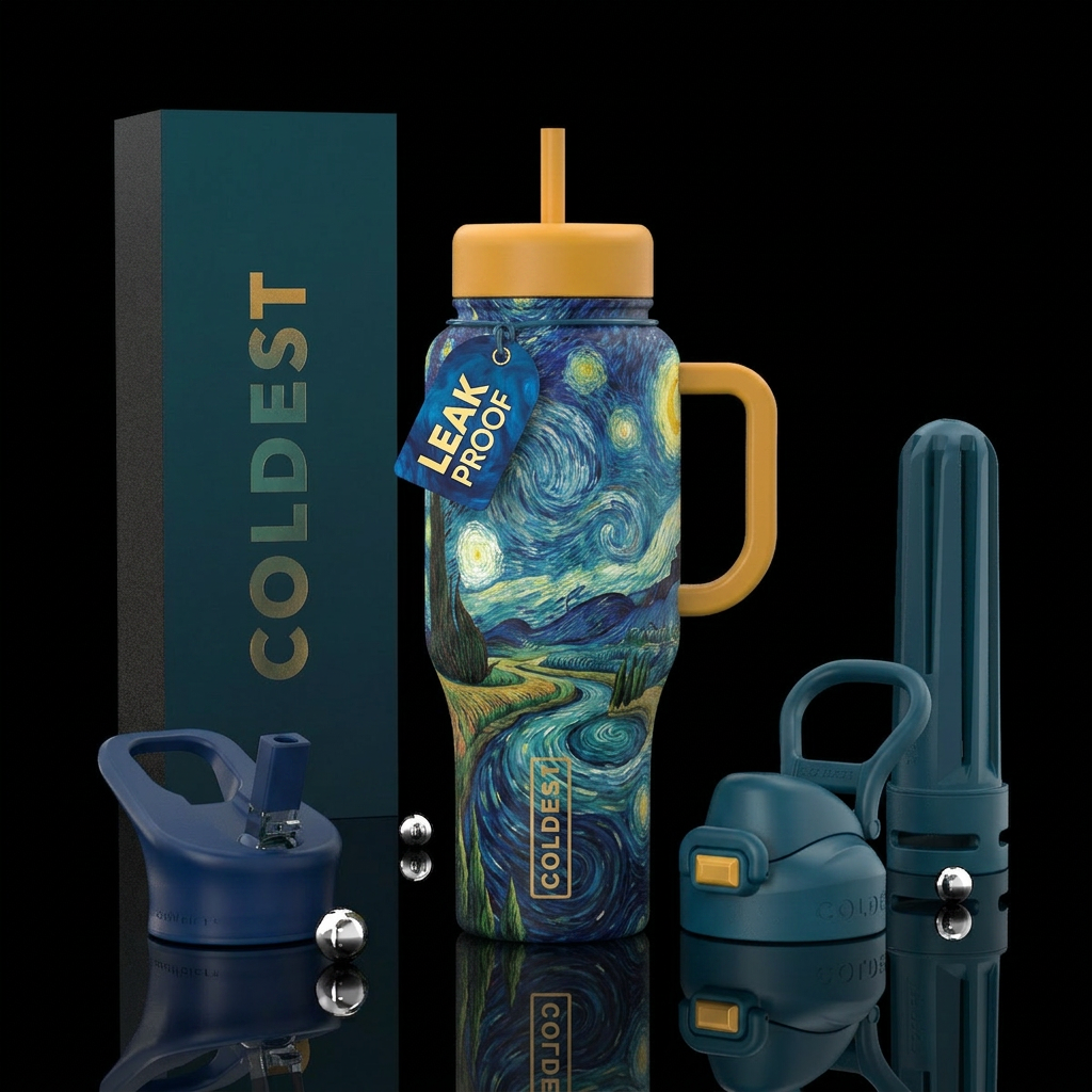 Vangohs dream world water bottle design