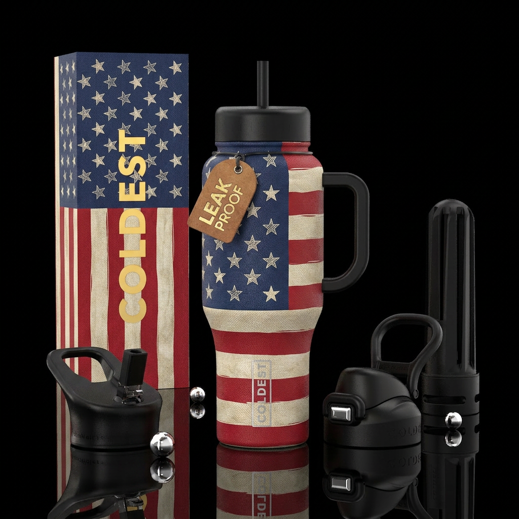 United States adopted its "Stars and Stripes" flag... water bottle design