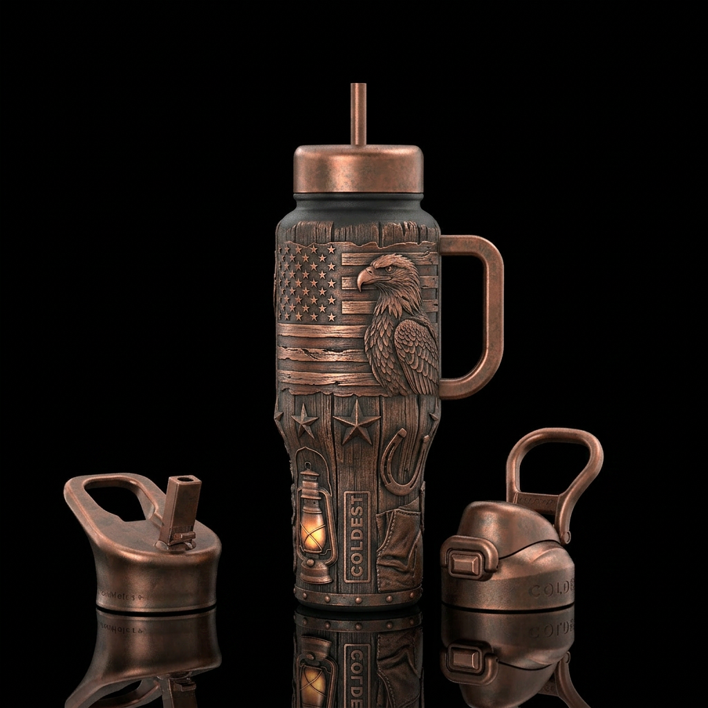 Rustic American Heritage Tumbler Prompt  Award-win... water bottle design