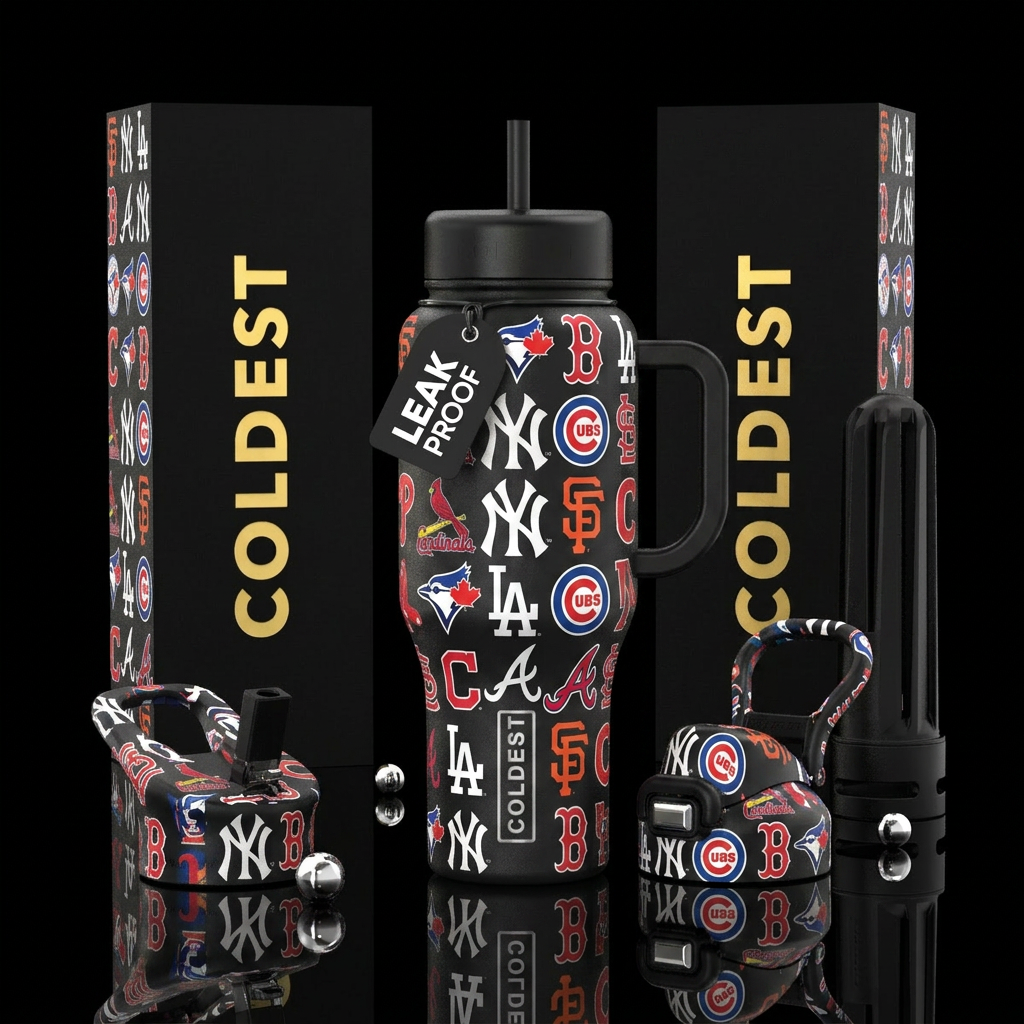 design a bottle with every Major League Baseball t... water bottle design