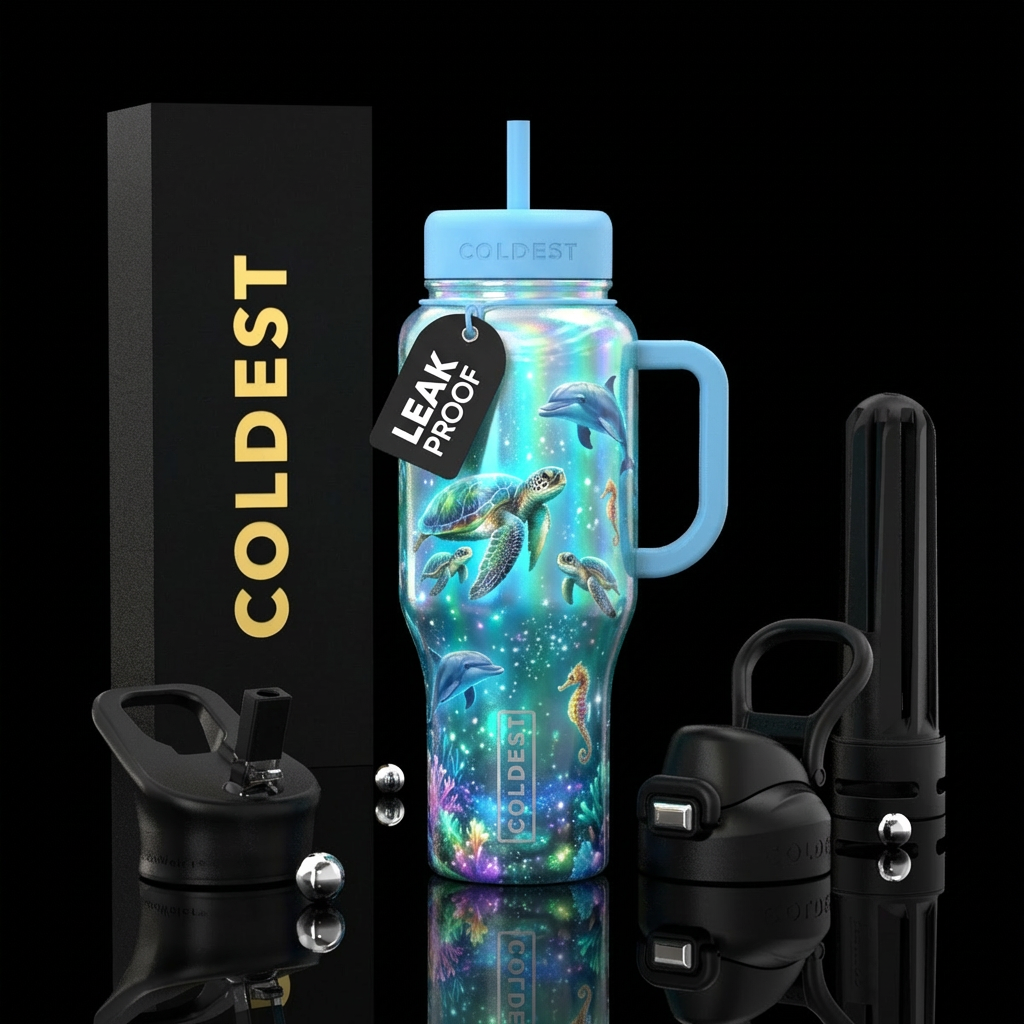 glowie, sparkly, shiny, realism, magical, beautiul... water bottle design