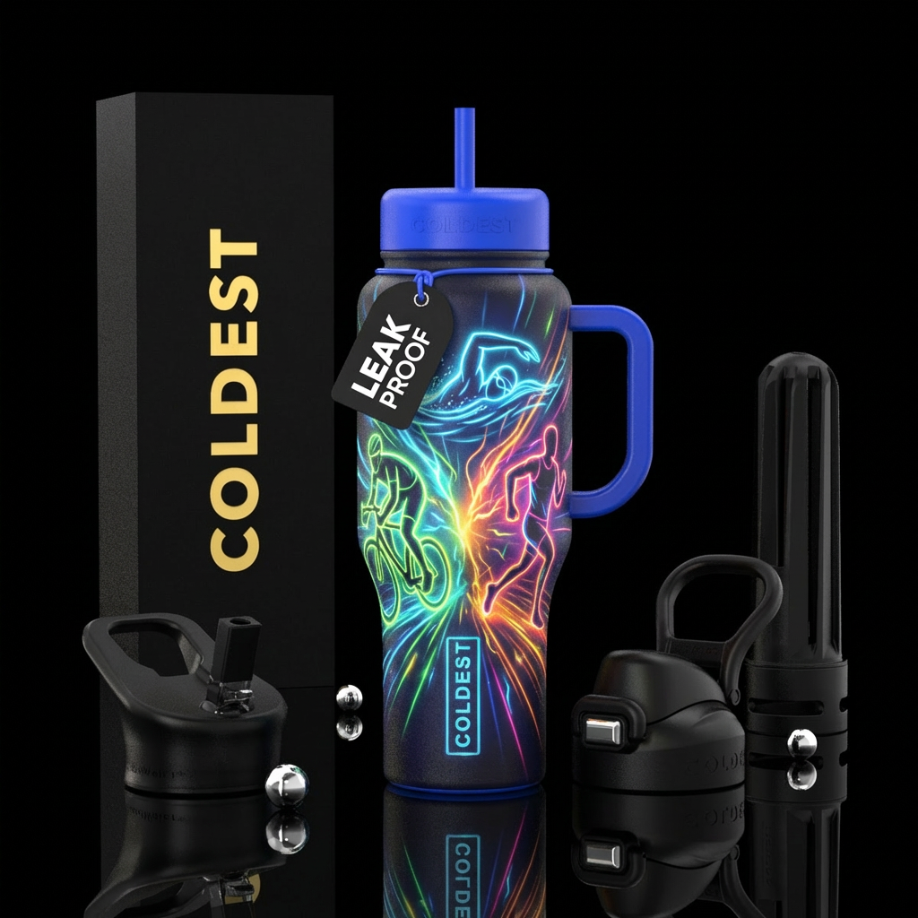 neon triathlon water bottle design