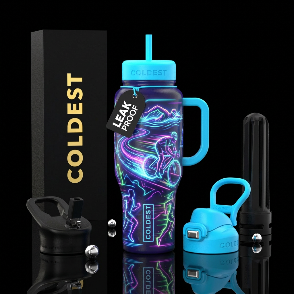 neon triathlon water bottle design