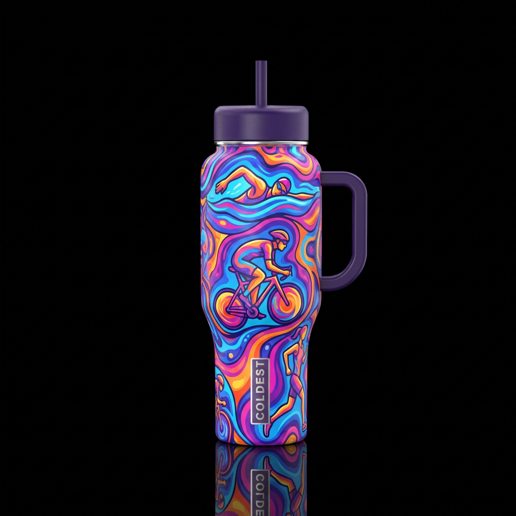 groovy triathlon water bottle design