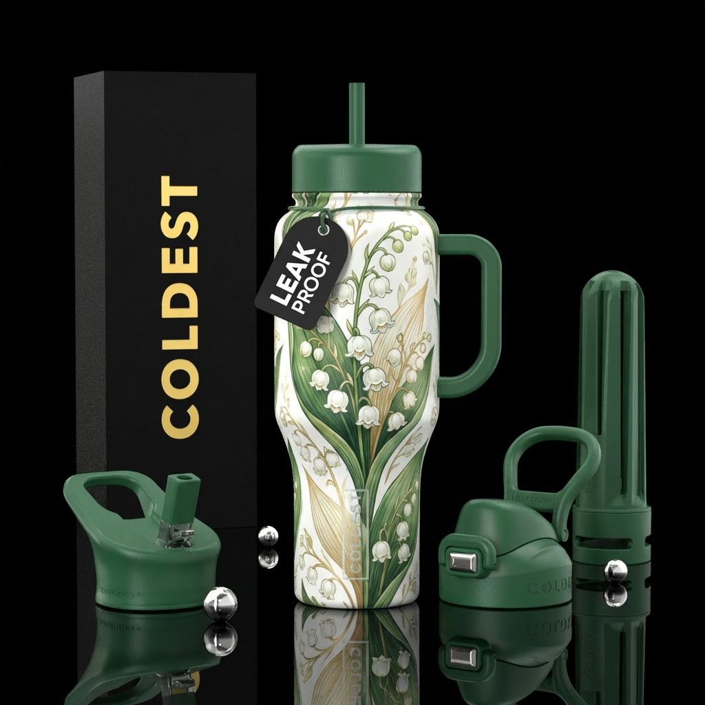 lilly of the valley water bottle design