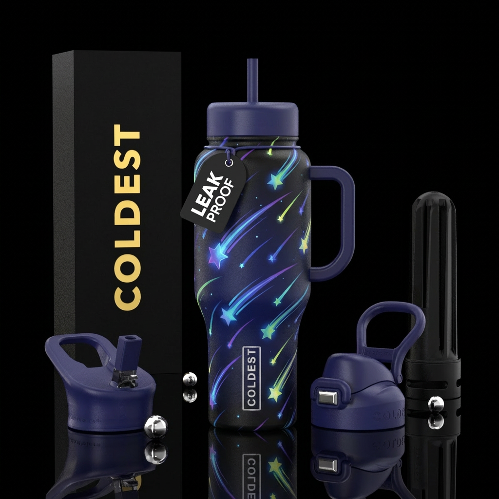 shooting stars water bottle design