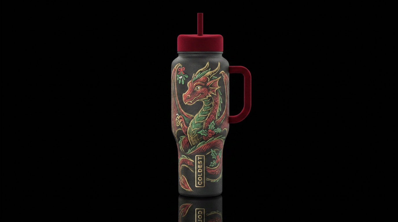any color bottle.  Chalk drawing of a gentle Chris... water bottle design