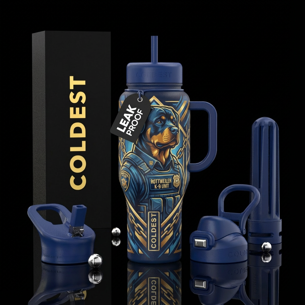 Rottweiler correctional officer water bottle design