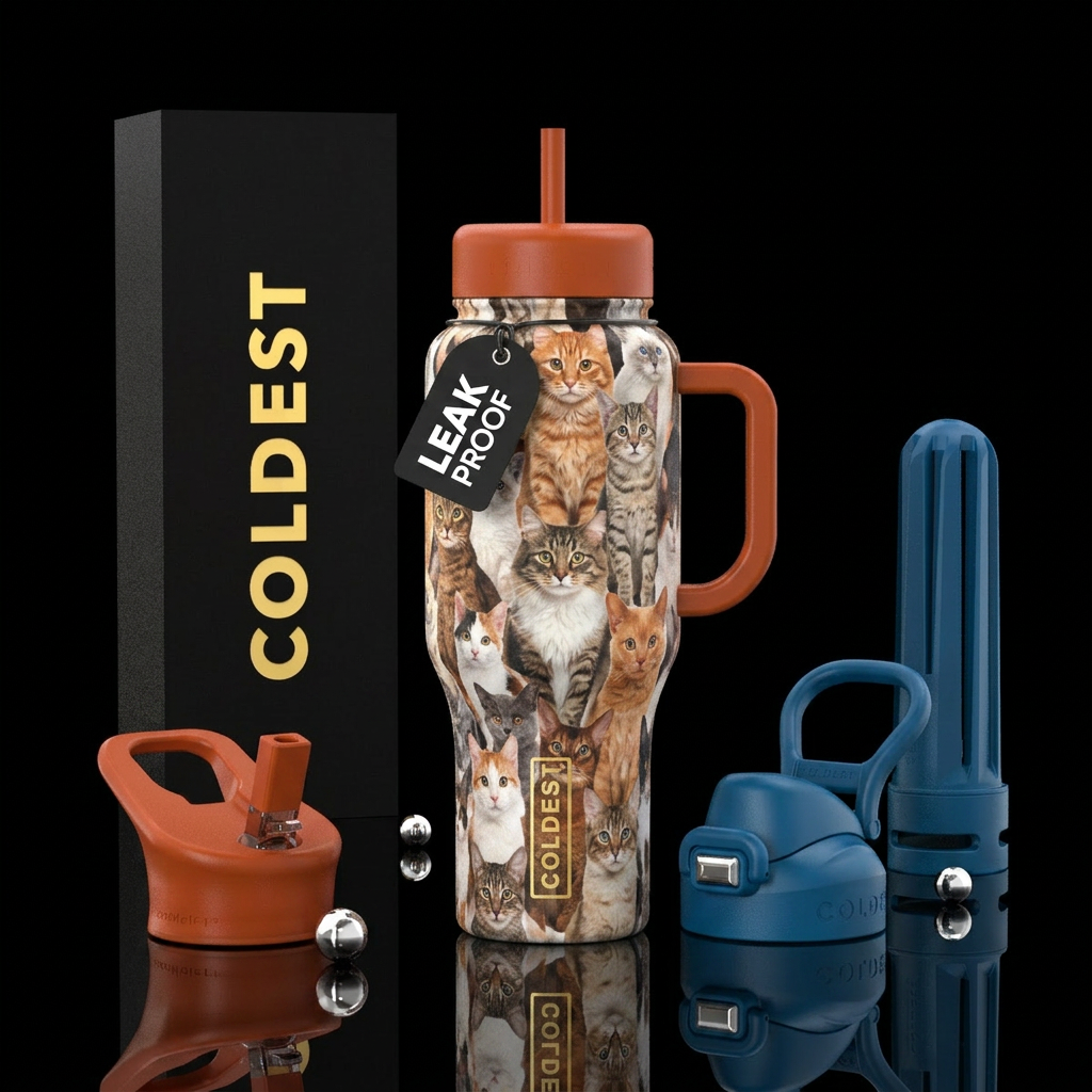Cats water bottle design