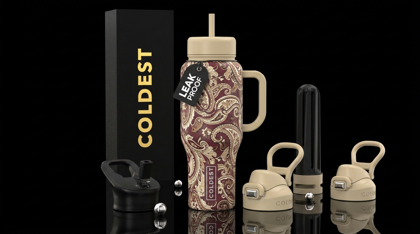 wine tan paisley water bottle design