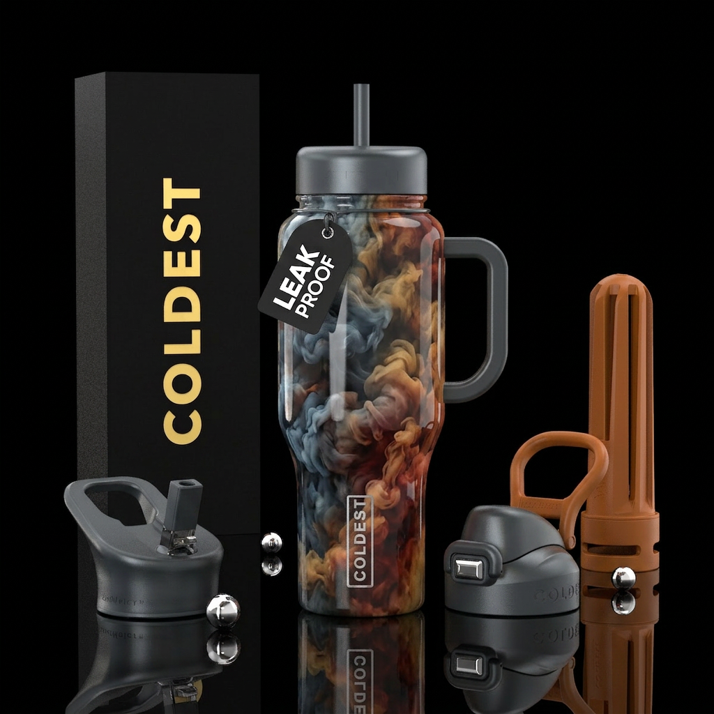 bbq smoke cloud water bottle design