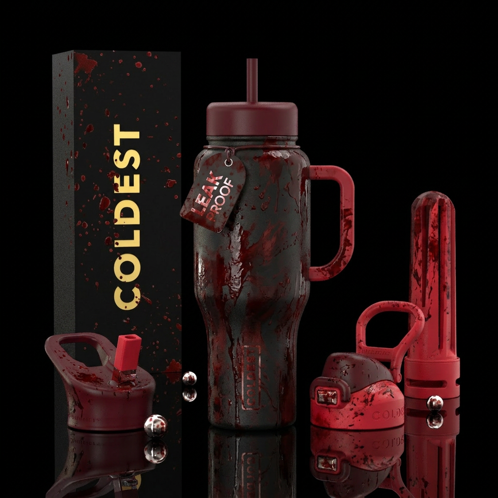 horrific blood smear water bottle design