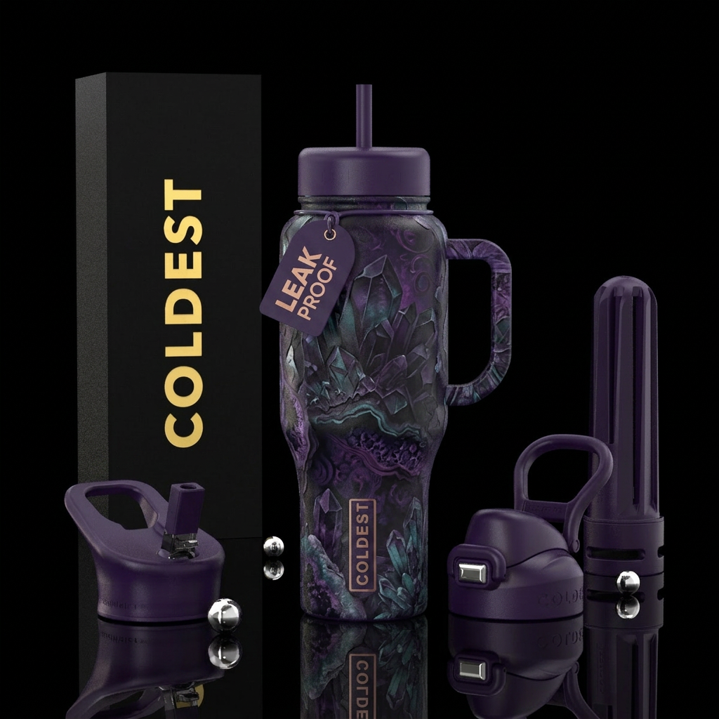 dark crystal vibes water bottle design