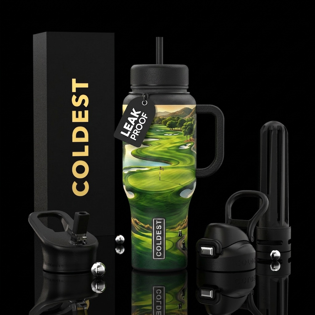 golf course vibes water bottle design