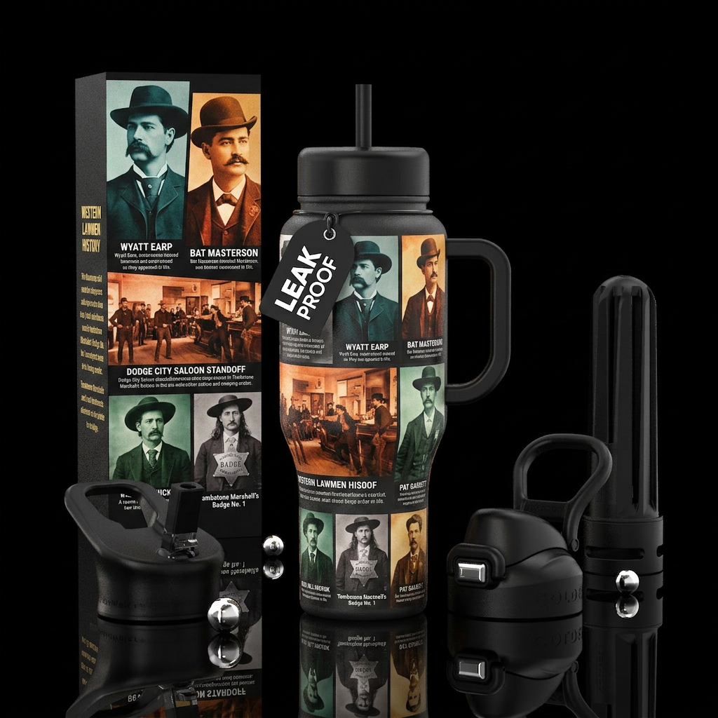 western lawmen in history water bottle design