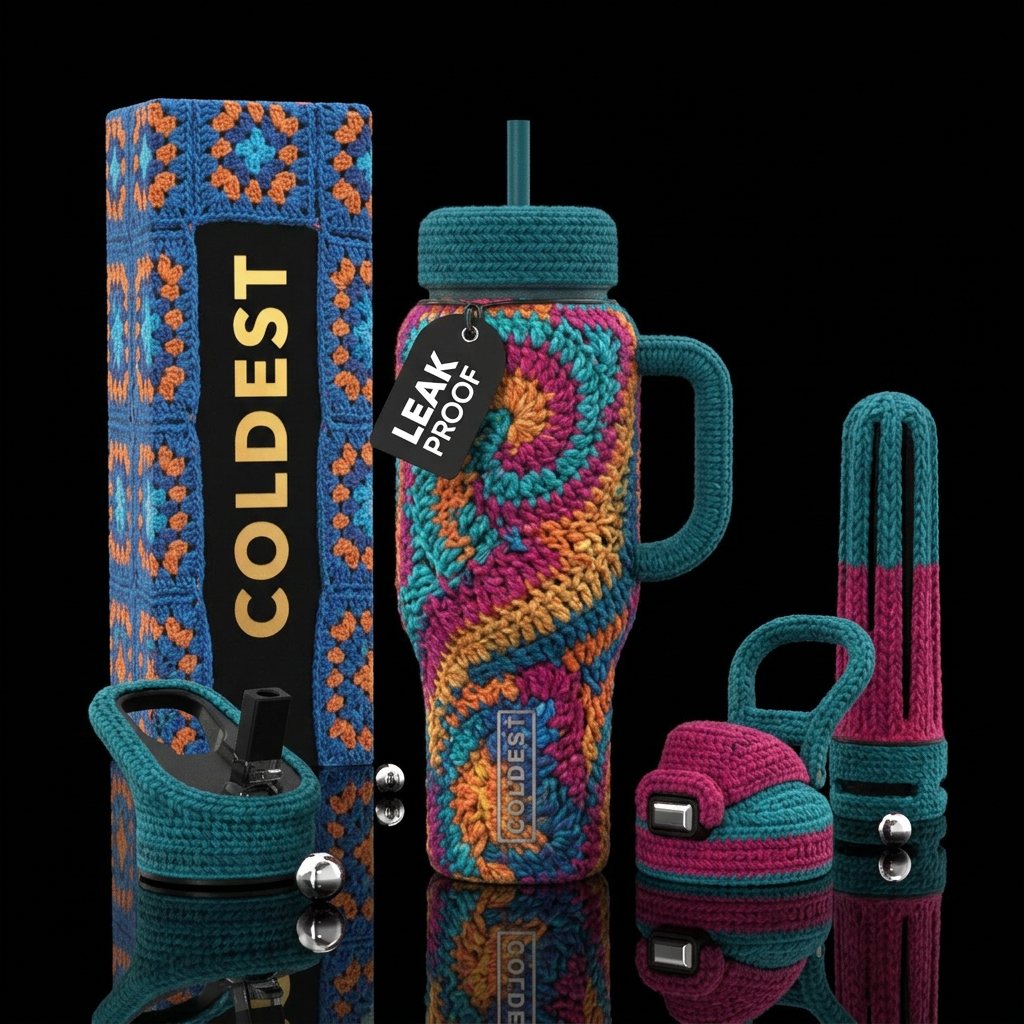 double crochet design water bottle design