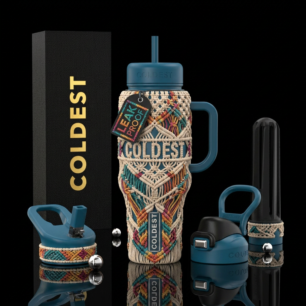 macrame craftsmanship water bottle design