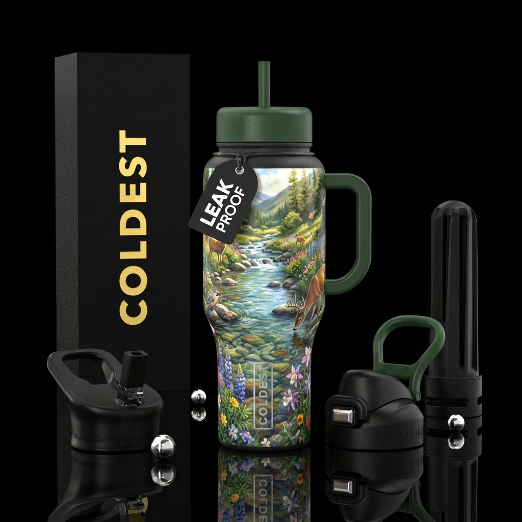 scenic creek water bottle design