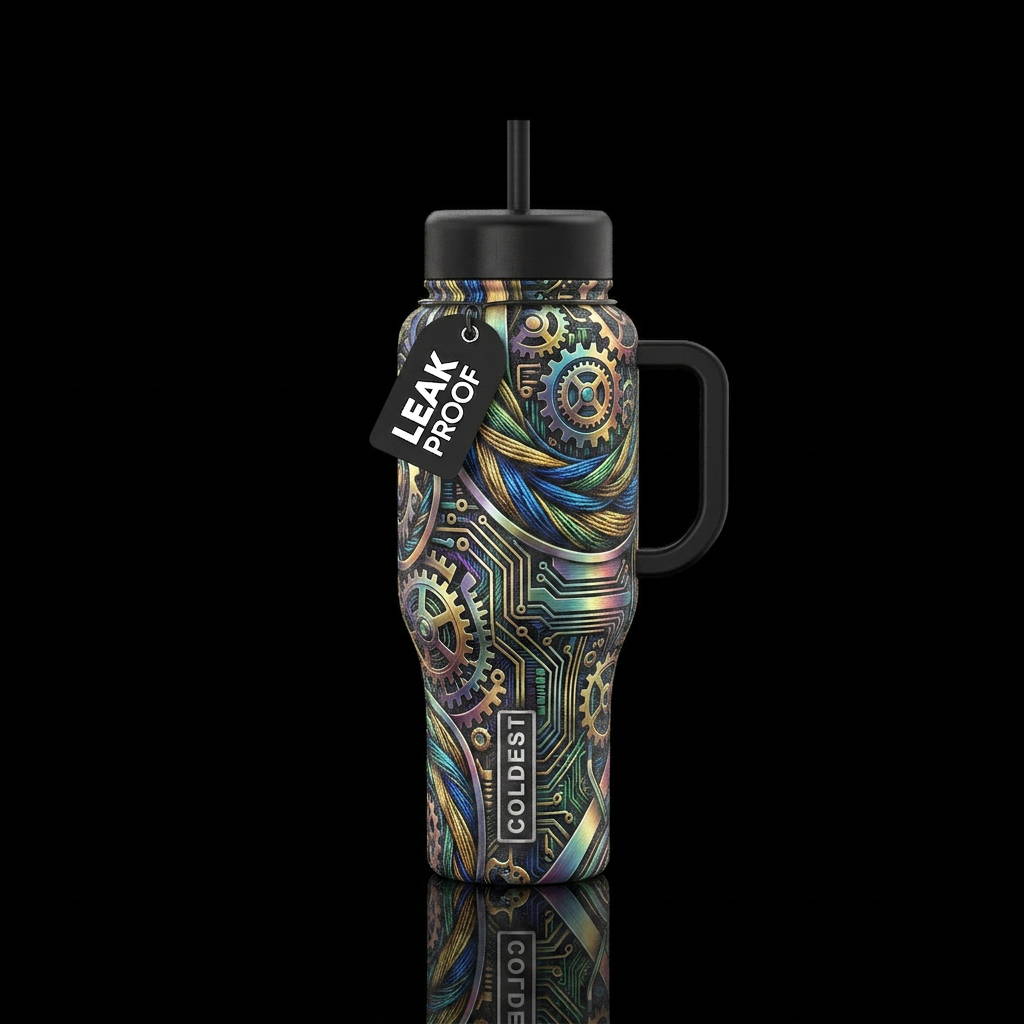 handcrafted tactile vibes water bottle design