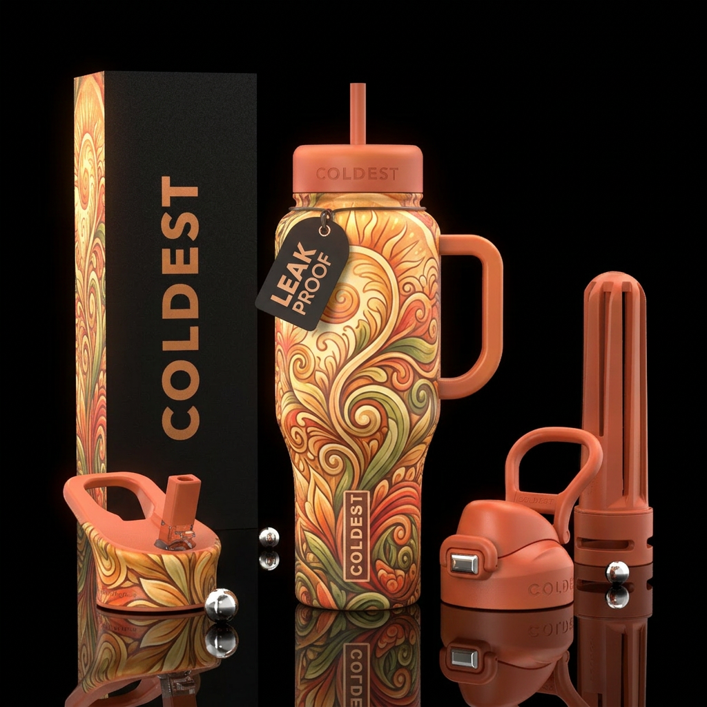 warm relaxation aura water bottle design