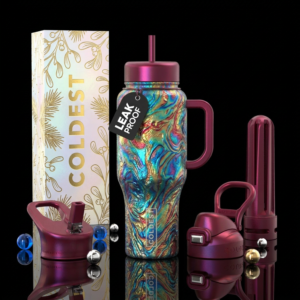 yuletide celebration water bottle design