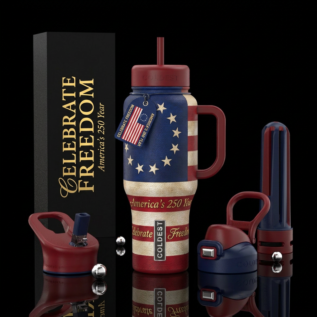 original Betsy Ross flag water bottle design