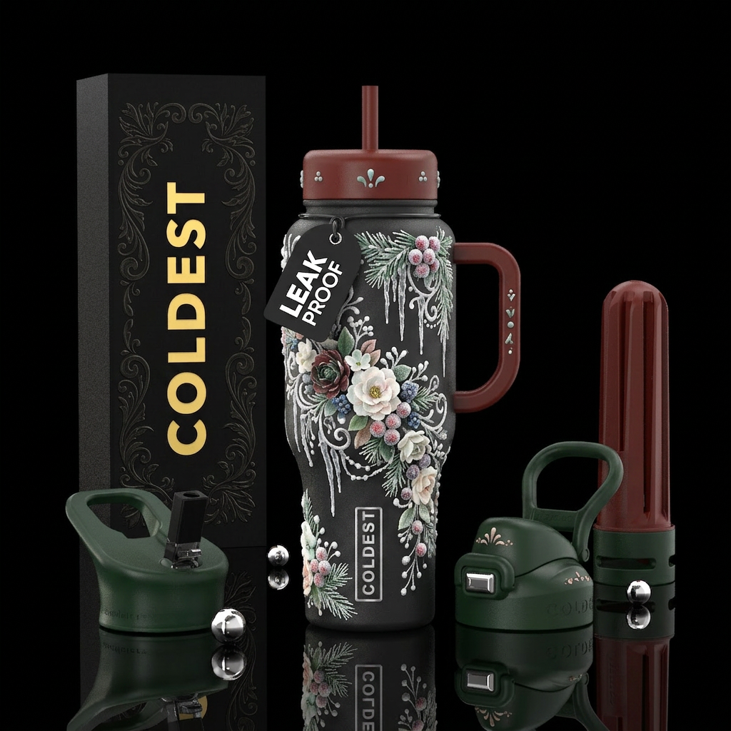 December wedding elegance water bottle design