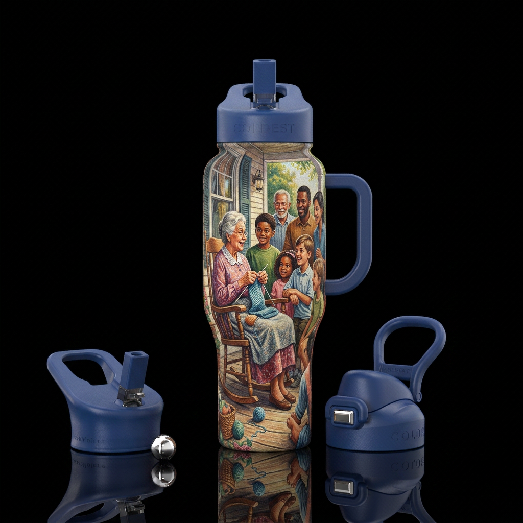 Grandma tell me water bottle design