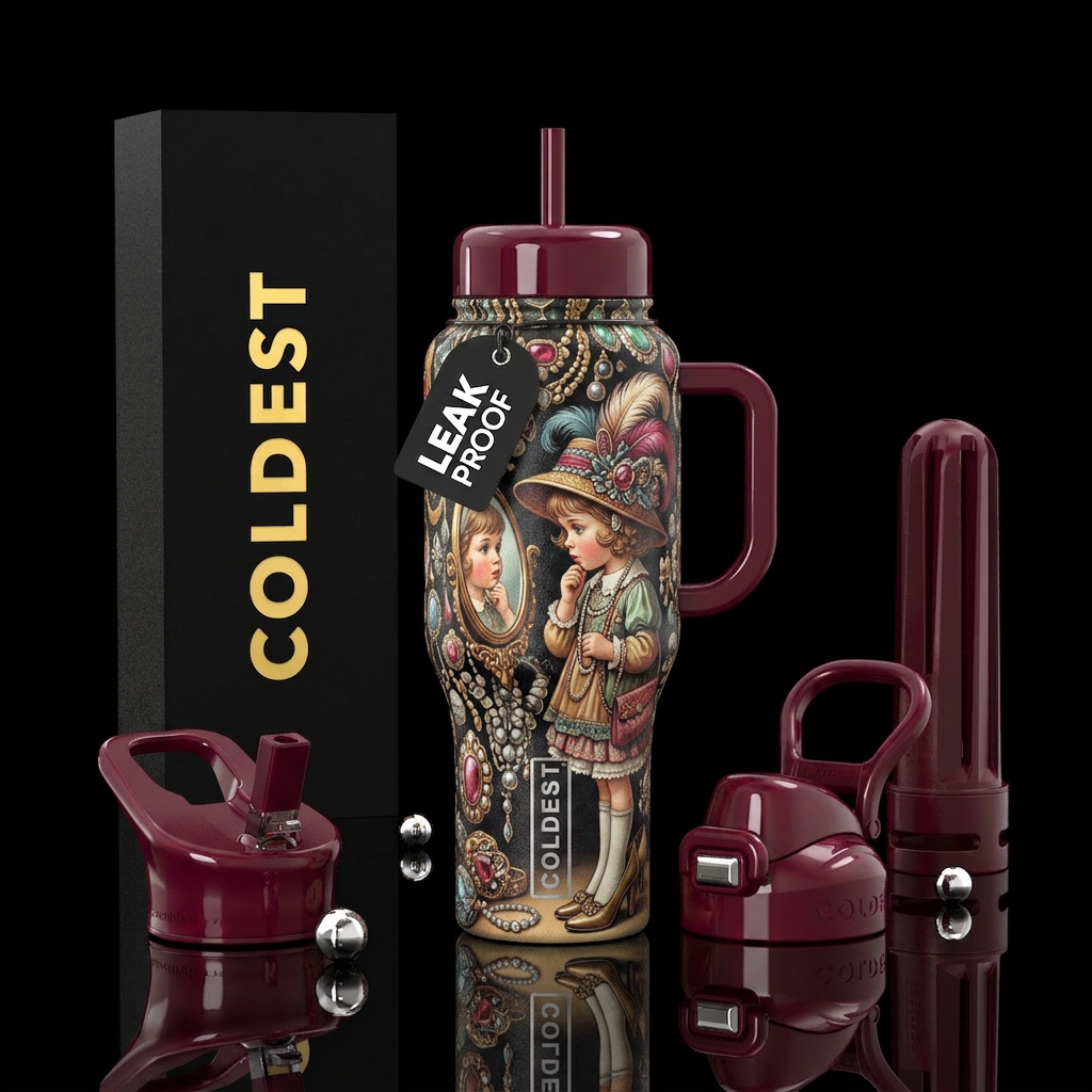 little girl dress up water bottle design