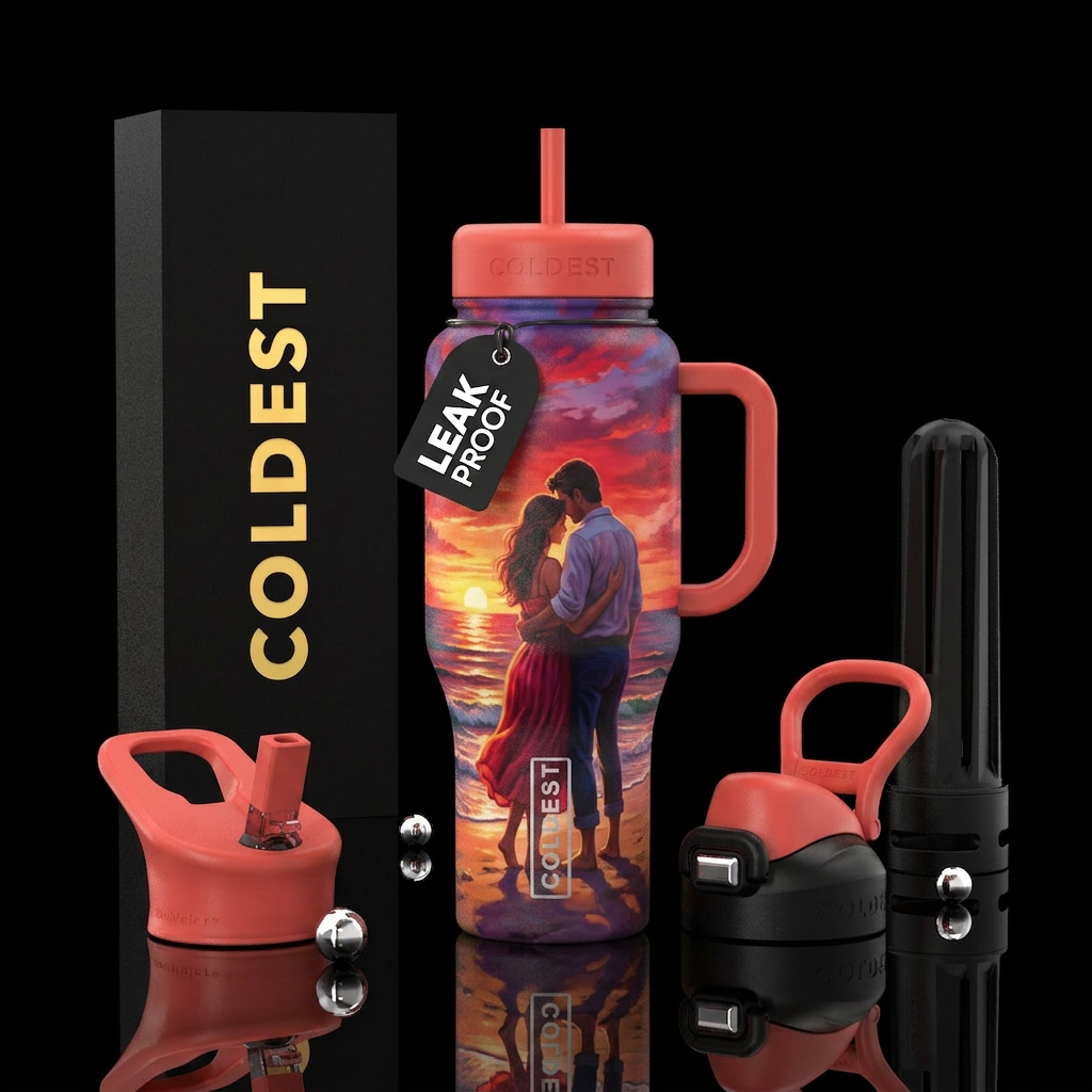Summer romance water bottle design