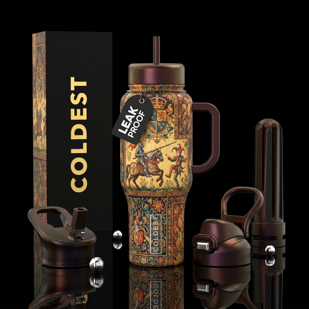 Renaissance vibes water bottle design