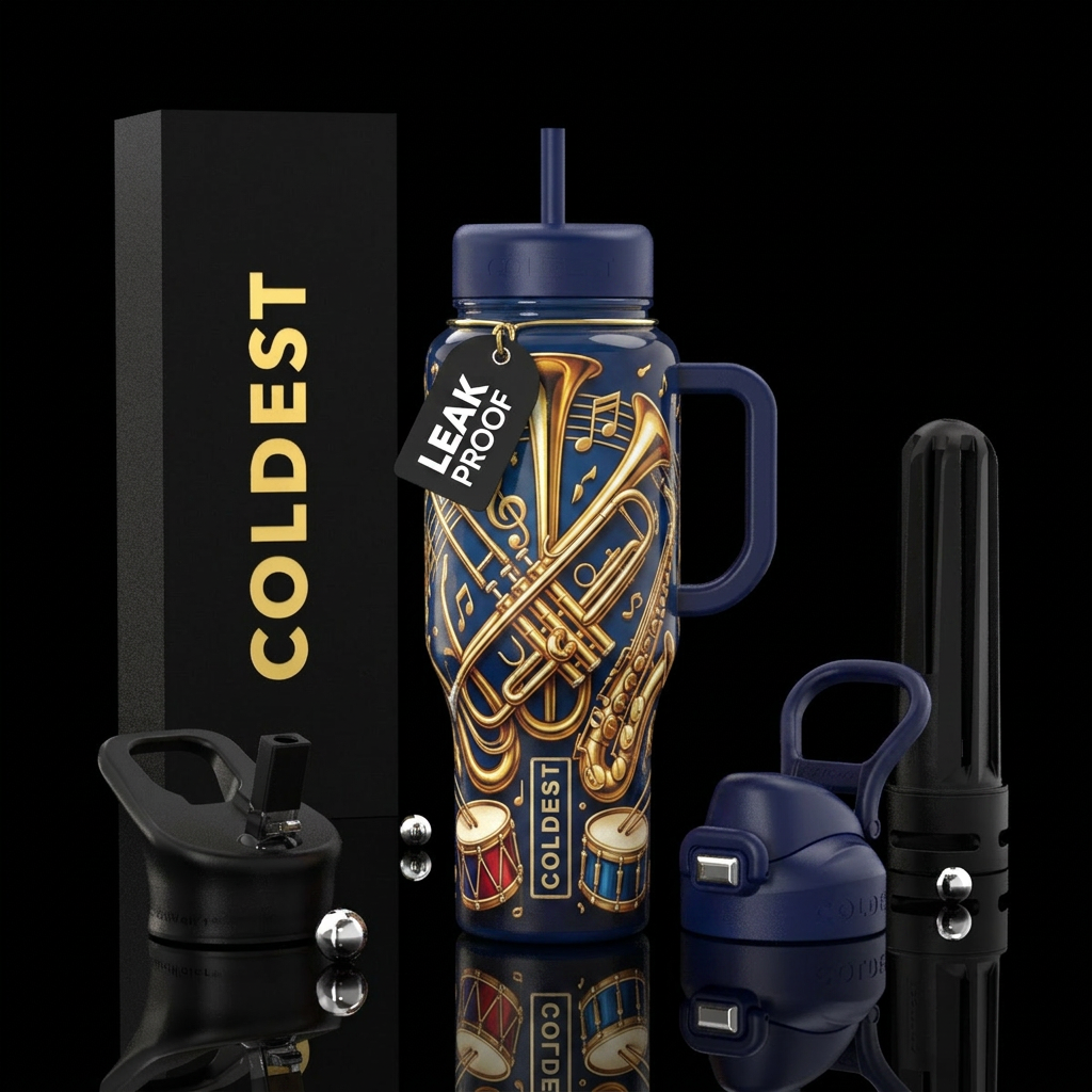 high school band water bottle design