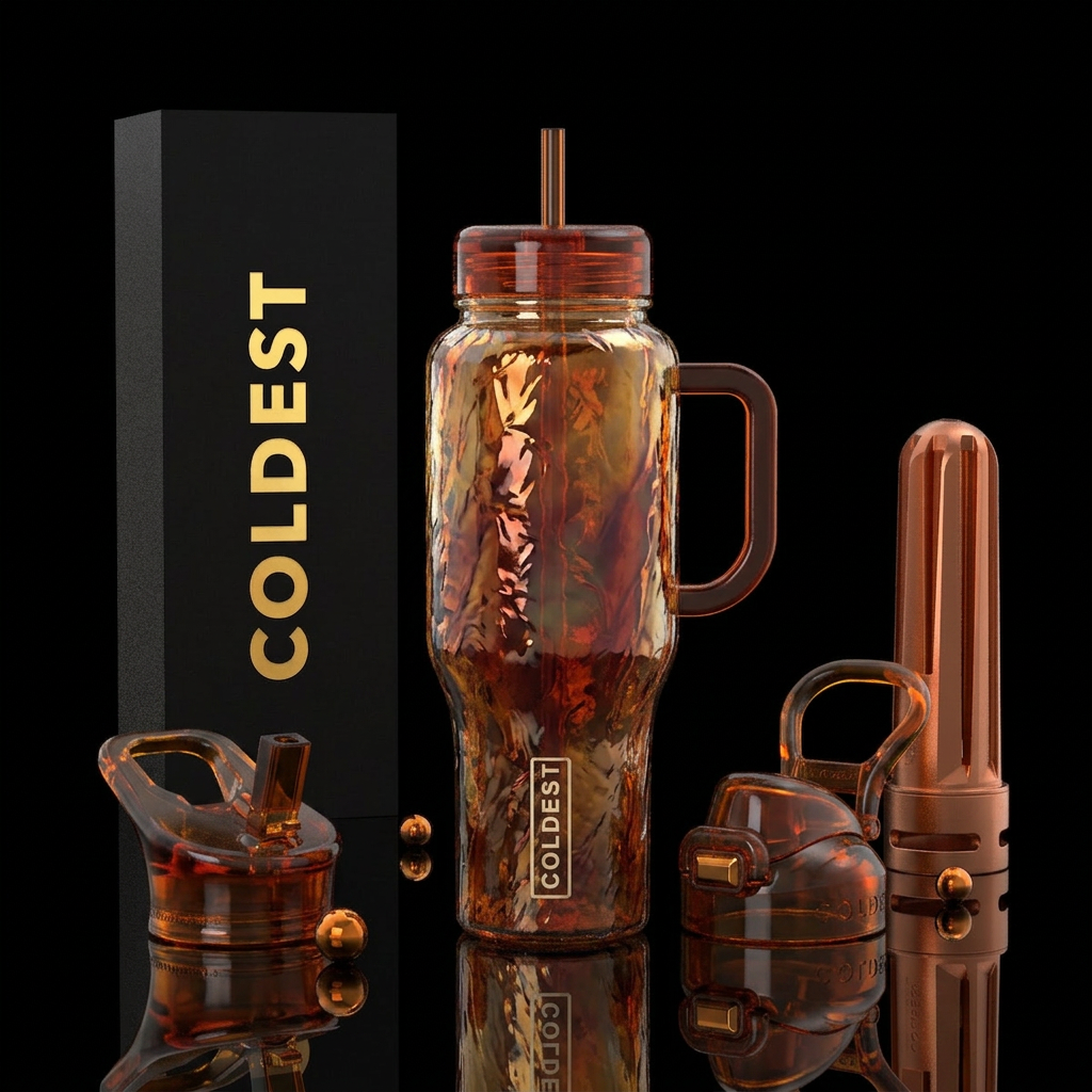 autumn glass art water bottle design